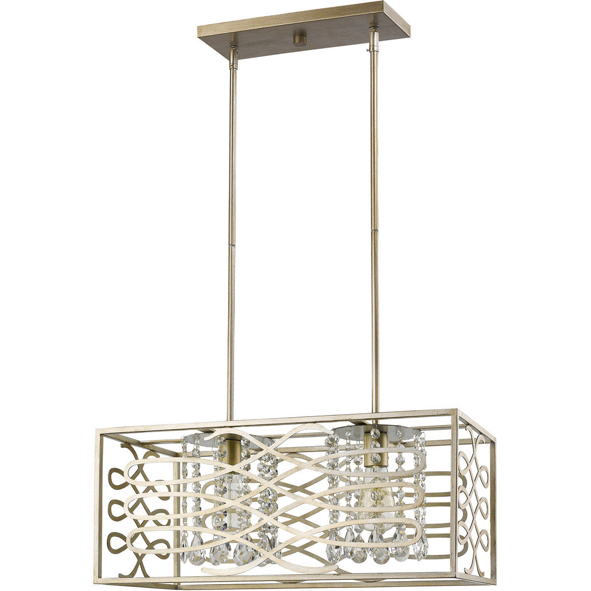 Acclaim Lighting Brax 2-Light Washed Gold Island Pendant With Crystal Accents in Washed Gold IN21061WG