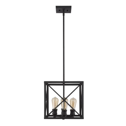 Acclaim Lighting Brooklyn 4-Light Matte Black Pendant With Metal Framework Shade in Matte Black IN21121BK