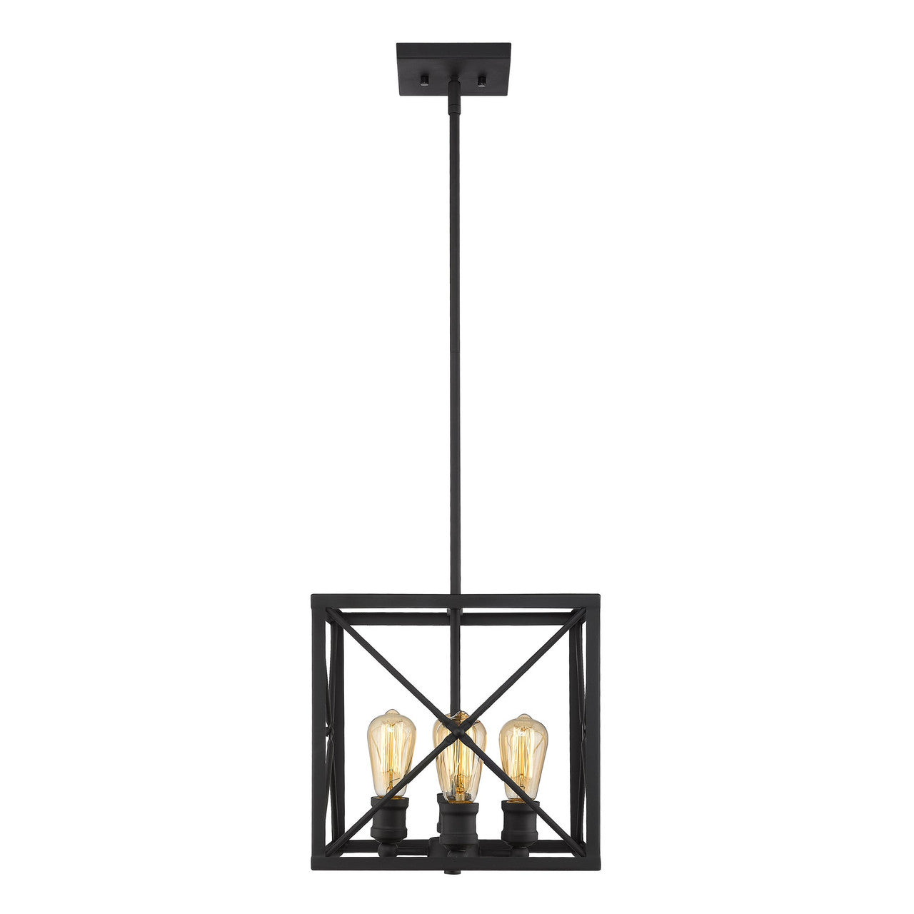 Acclaim Lighting Brooklyn 4-Light Matte Black Pendant With Metal Framework Shade in Matte Black IN21121BK