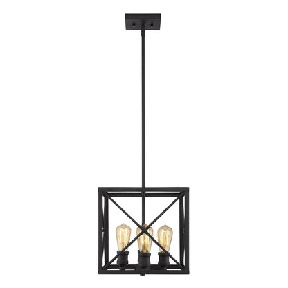 Acclaim Lighting Brooklyn 4-Light Matte Black Pendant With Metal Framework Shade in Matte Black IN21121BK