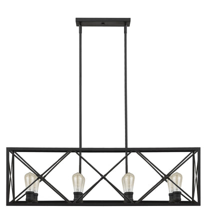 Acclaim Lighting Brooklyn 8-Light Matte Black Island Pendant With Metal Framework Shade in Matte Black IN21123BK