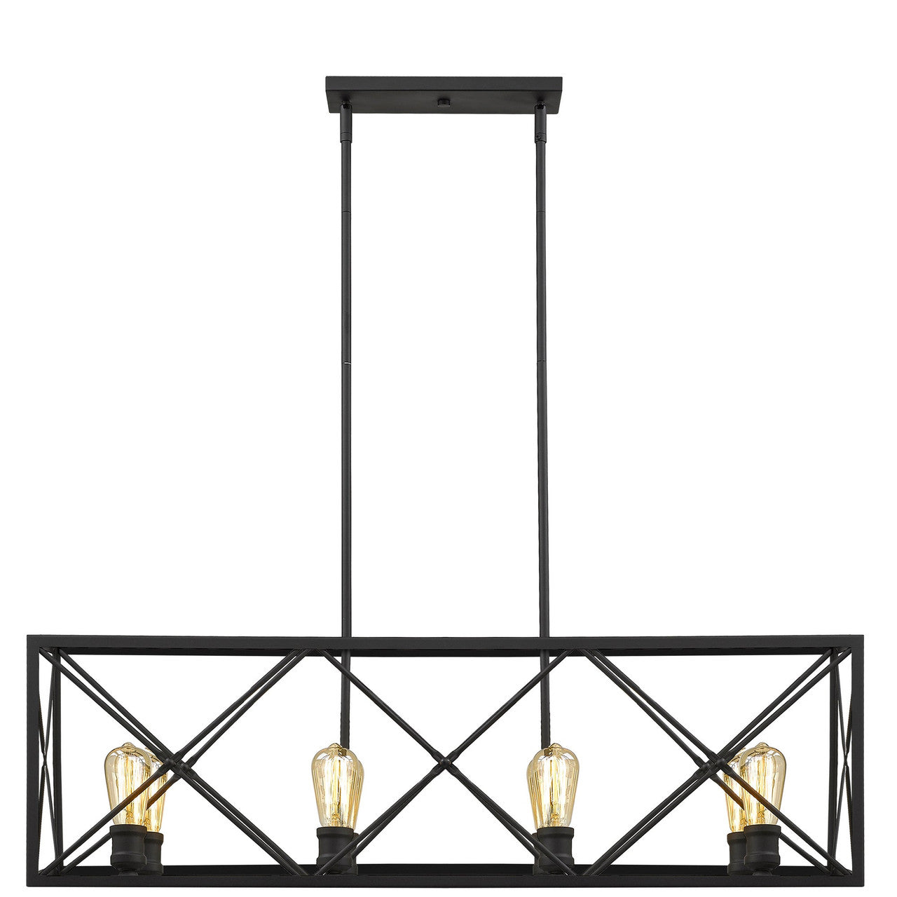 Acclaim Lighting Brooklyn 8-Light Matte Black Island Pendant With Metal Framework Shade in Matte Black IN21123BK