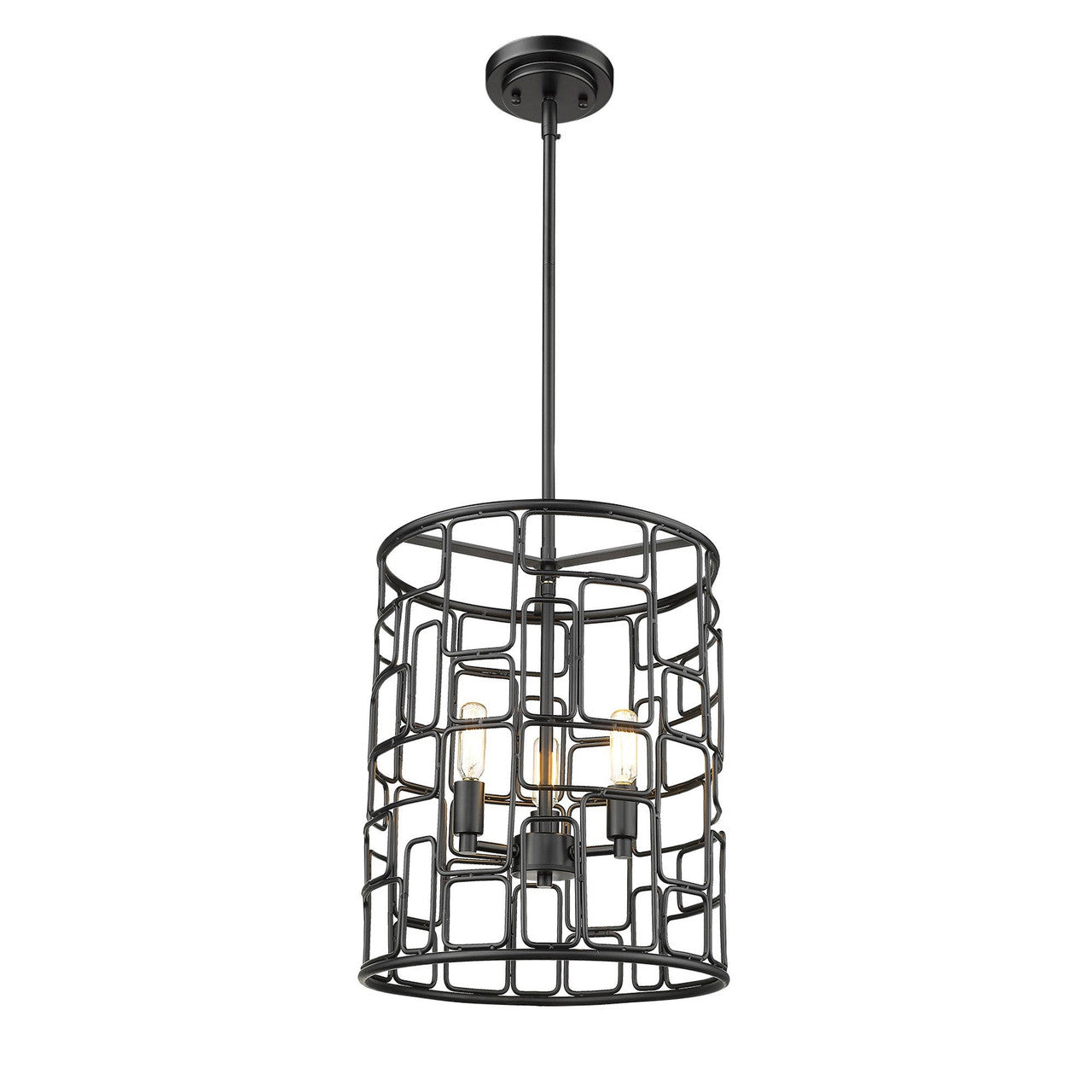 Acclaim Lighting Amoret 3-Light Matte Black Convertible Pendant in Matte Black IN21130BK