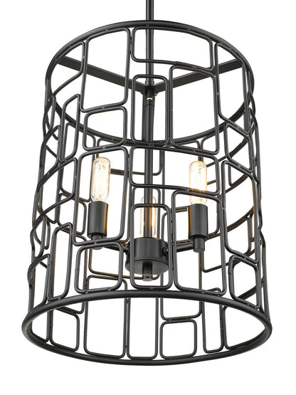 Acclaim Lighting Amoret 3-Light Matte Black Convertible Pendant in Matte Black IN21130BK