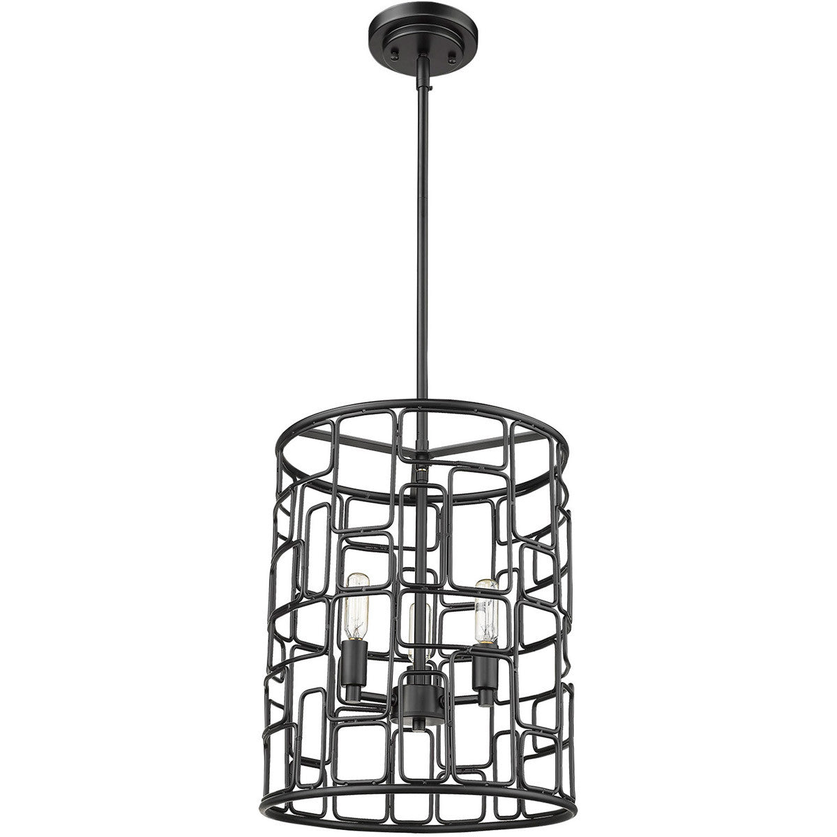 Acclaim Lighting Amoret 3-Light Matte Black Convertible Pendant in Matte Black IN21130BK