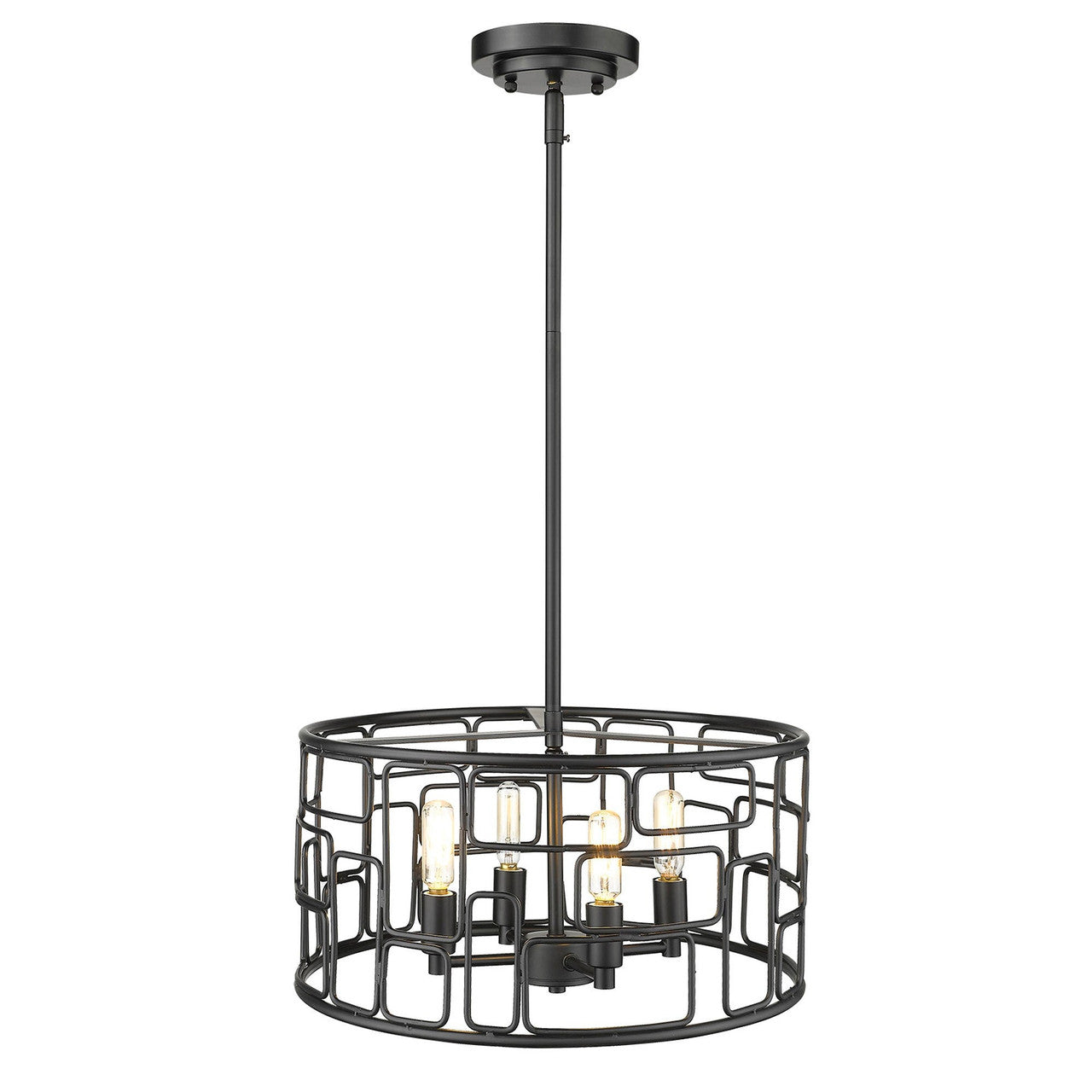 Acclaim Lighting Amoret 4-Light Matte Black Convertible Pendant in Matte Black IN21131BK