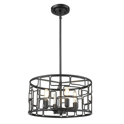 Acclaim Lighting Amoret 4-Light Matte Black Convertible Pendant in Matte Black IN21131BK