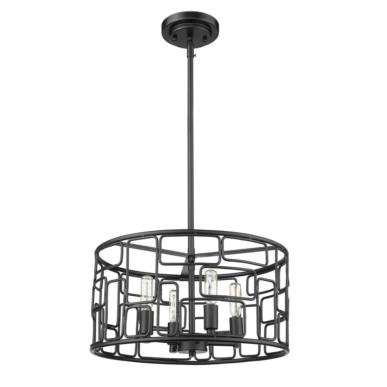 Acclaim Lighting Amoret 4-Light Matte Black Convertible Pendant in Matte Black IN21131BK