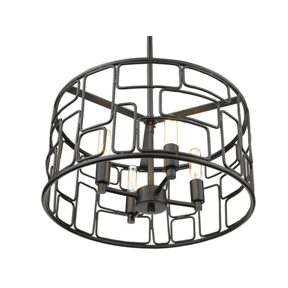 Acclaim Lighting Amoret 4-Light Matte Black Convertible Pendant in Matte Black IN21131BK