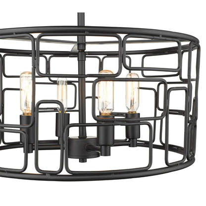 Acclaim Lighting Amoret 4-Light Matte Black Convertible Pendant in Matte Black IN21131BK