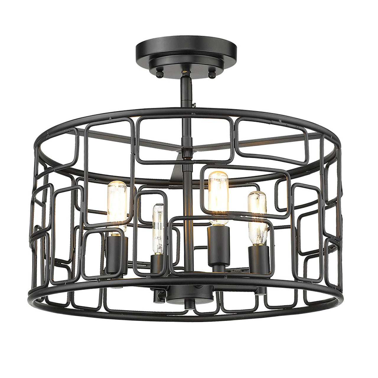 Acclaim Lighting Amoret 4-Light Matte Black Convertible Pendant in Matte Black IN21131BK