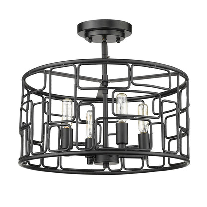 Acclaim Lighting Amoret 4-Light Matte Black Convertible Pendant in Matte Black IN21131BK