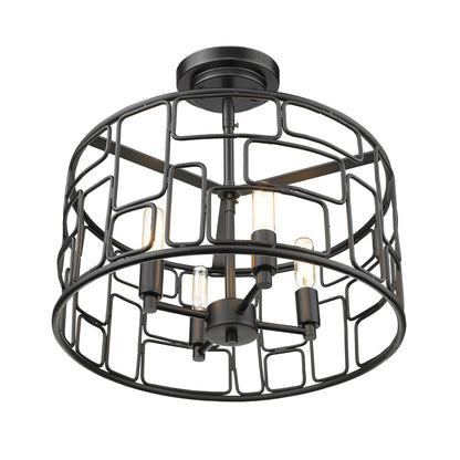 Acclaim Lighting Amoret 4-Light Matte Black Convertible Pendant in Matte Black IN21131BK