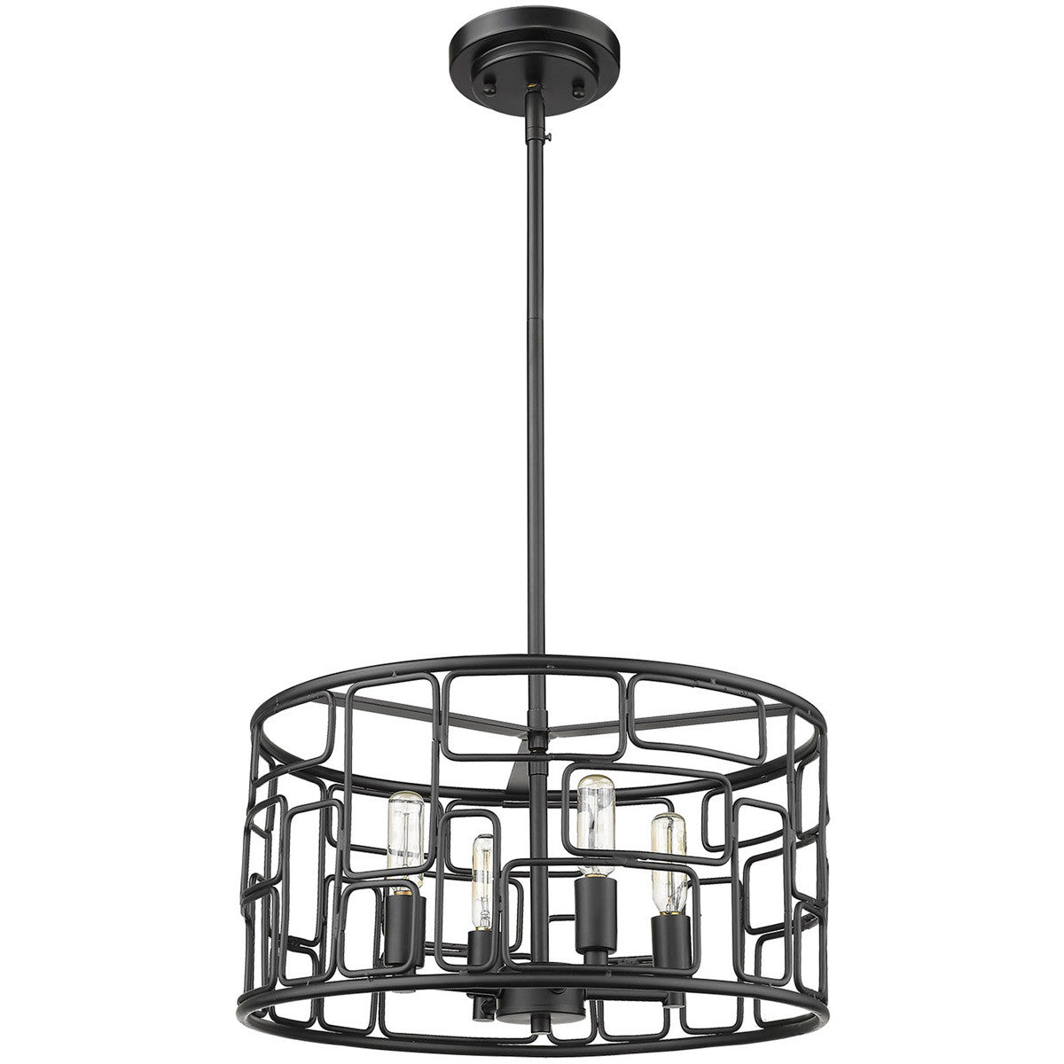 Acclaim Lighting Amoret 4-Light Matte Black Convertible Pendant in Matte Black IN21131BK