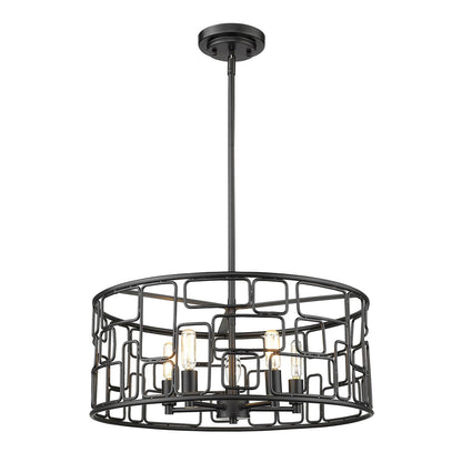 Acclaim Lighting Amoret 5-Light Matte Black Convertible Pendant in Matte Black IN21132BK