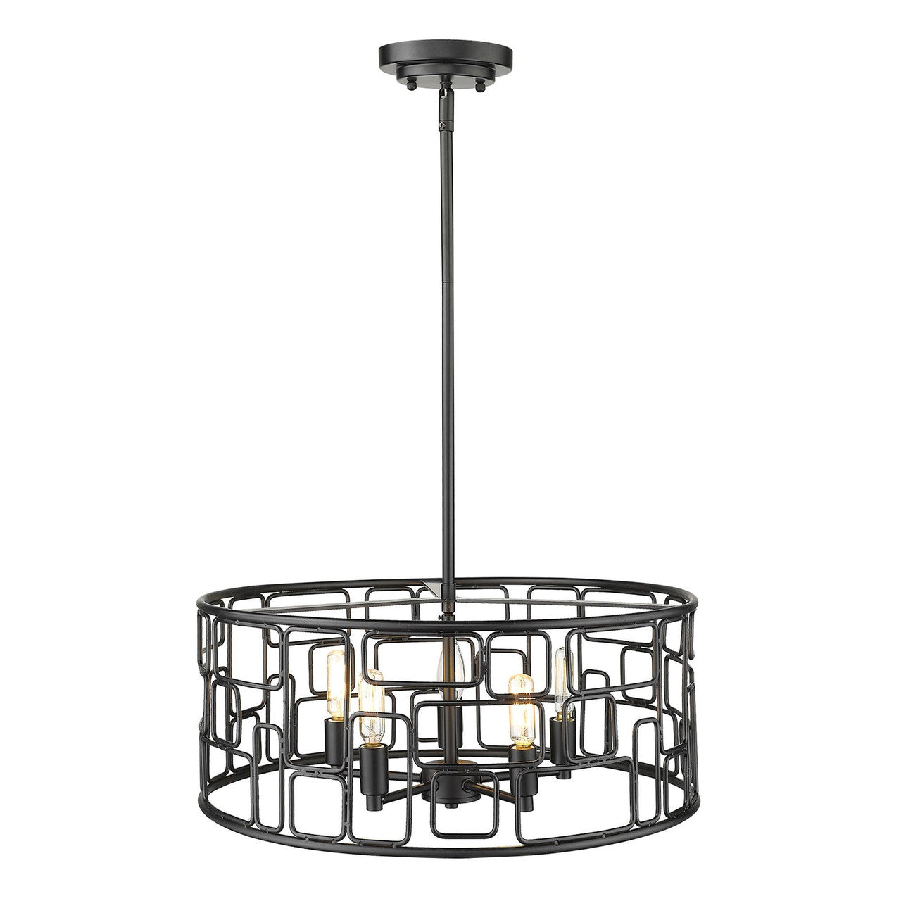 Acclaim Lighting Amoret 5-Light Matte Black Convertible Pendant in Matte Black IN21132BK