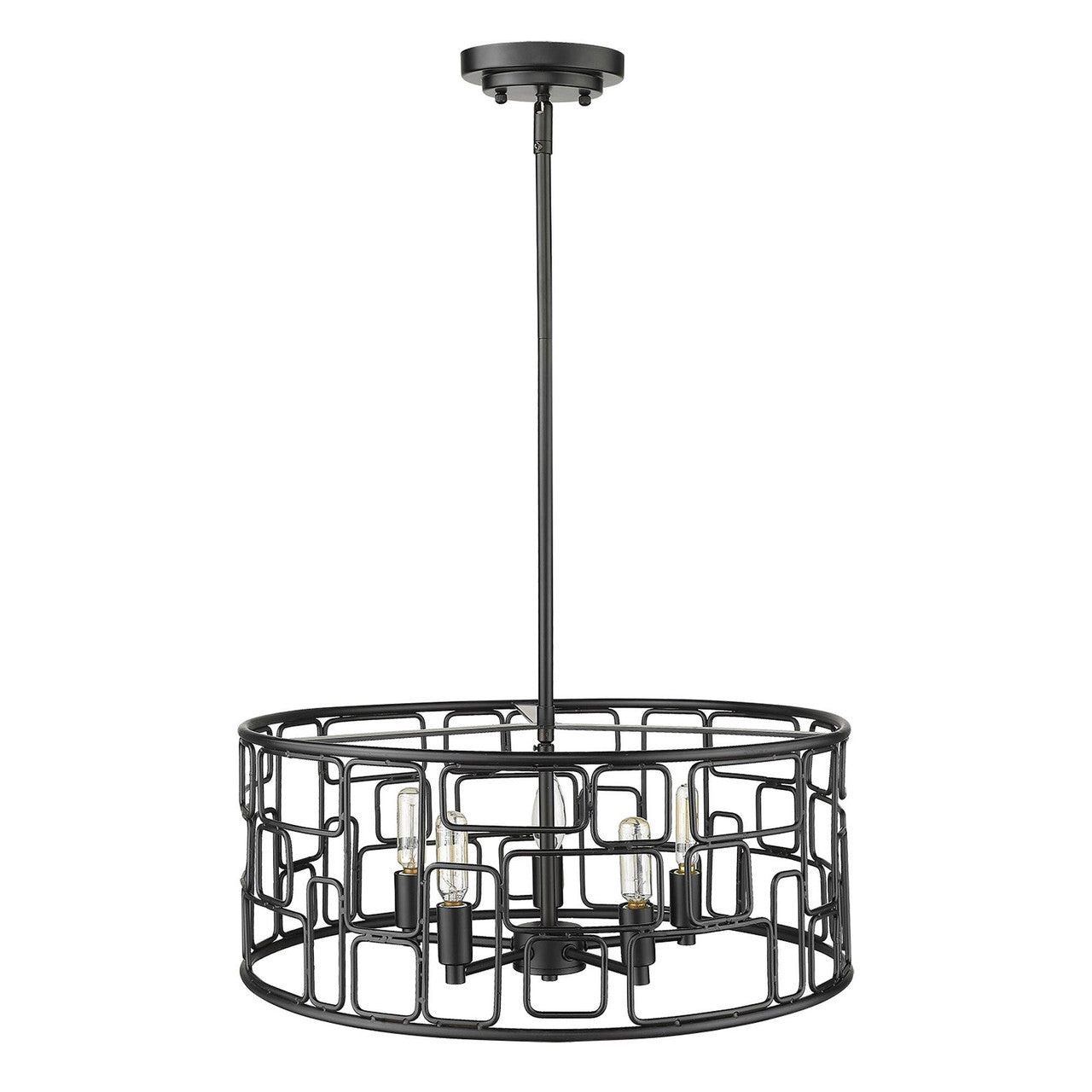 Acclaim Lighting Amoret 5-Light Matte Black Convertible Pendant in Matte Black IN21132BK