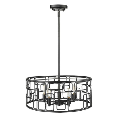 Acclaim Lighting Amoret 5-Light Matte Black Convertible Pendant in Matte Black IN21132BK