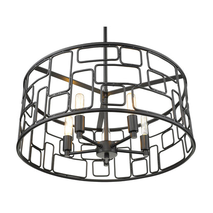 Acclaim Lighting Amoret 5-Light Matte Black Convertible Pendant in Matte Black IN21132BK