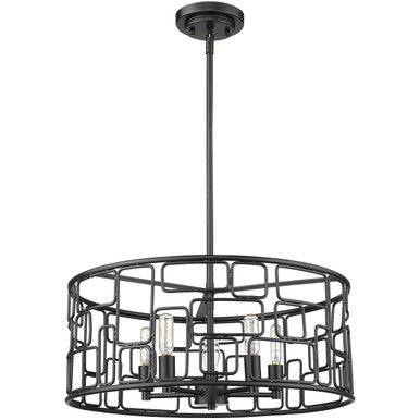 Acclaim Lighting Amoret 5-Light Matte Black Convertible Pendant in Matte Black IN21132BK