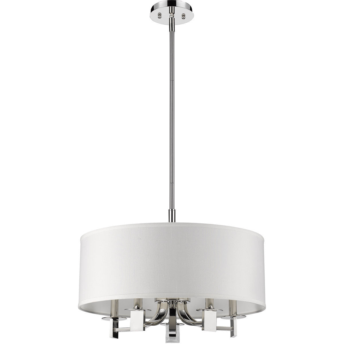 Acclaim Lighting Andrea 5-Light Polished Nickel Drum Pendant With Ivory Hardback Shade in Polished Nickel IN21141PN