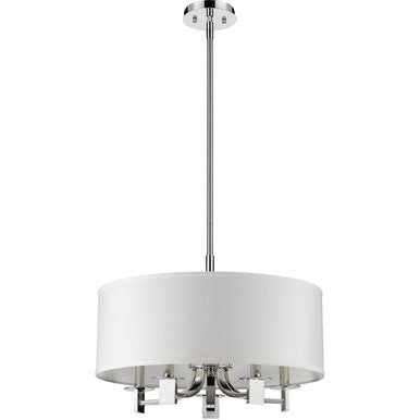 Acclaim Lighting Andrea 5-Light Polished Nickel Drum Pendant With Ivory Hardback Shade in Polished Nickel IN21141PN