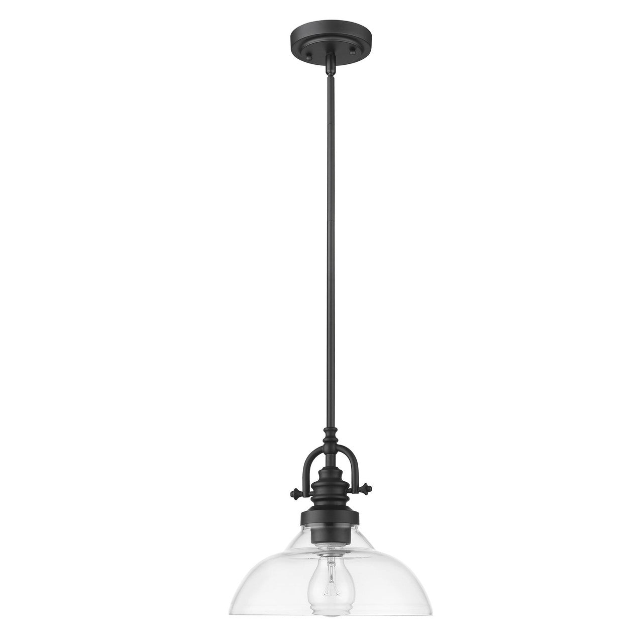 Acclaim Lighting Virginia 1-Light Matte Black Pendant With Clear Glass Shade in Matte Black IN21147BK