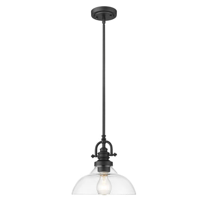 Acclaim Lighting Virginia 1-Light Matte Black Pendant With Clear Glass Shade in Matte Black IN21147BK