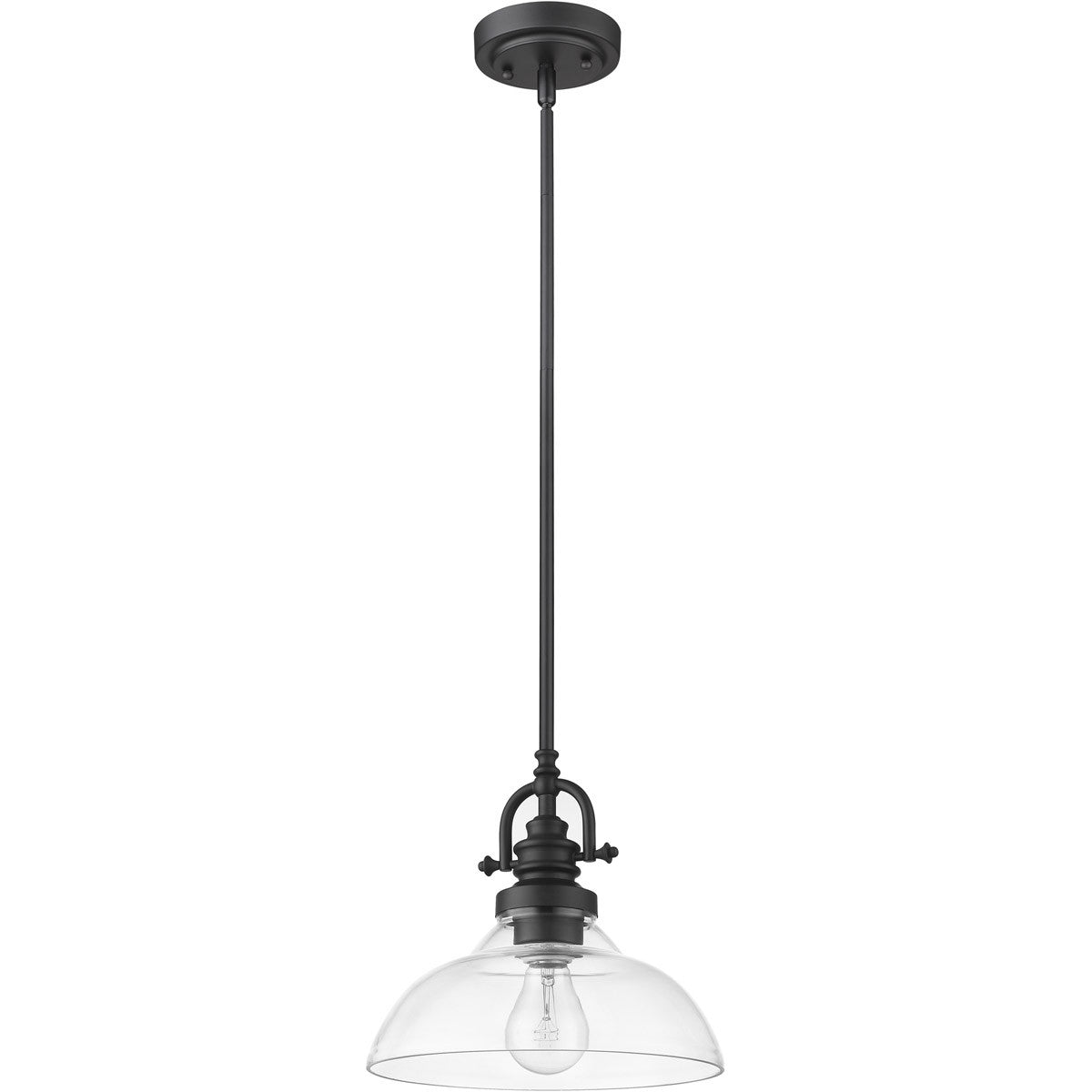 Acclaim Lighting Virginia 1-Light Matte Black Pendant With Clear Glass Shade in Matte Black IN21147BK