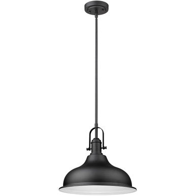 Acclaim Lighting Virginia 1-Light Matte Black Pendant With Metal Shade in Matte Black IN21148BK