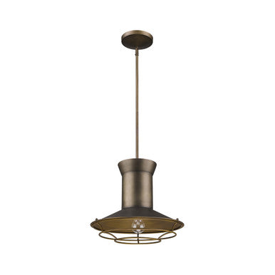 Acclaim Lighting Newport 1-Light Tin Coated Pendant With Raw Brass Interior Shade And Louver in Tin Coated IN21166TC