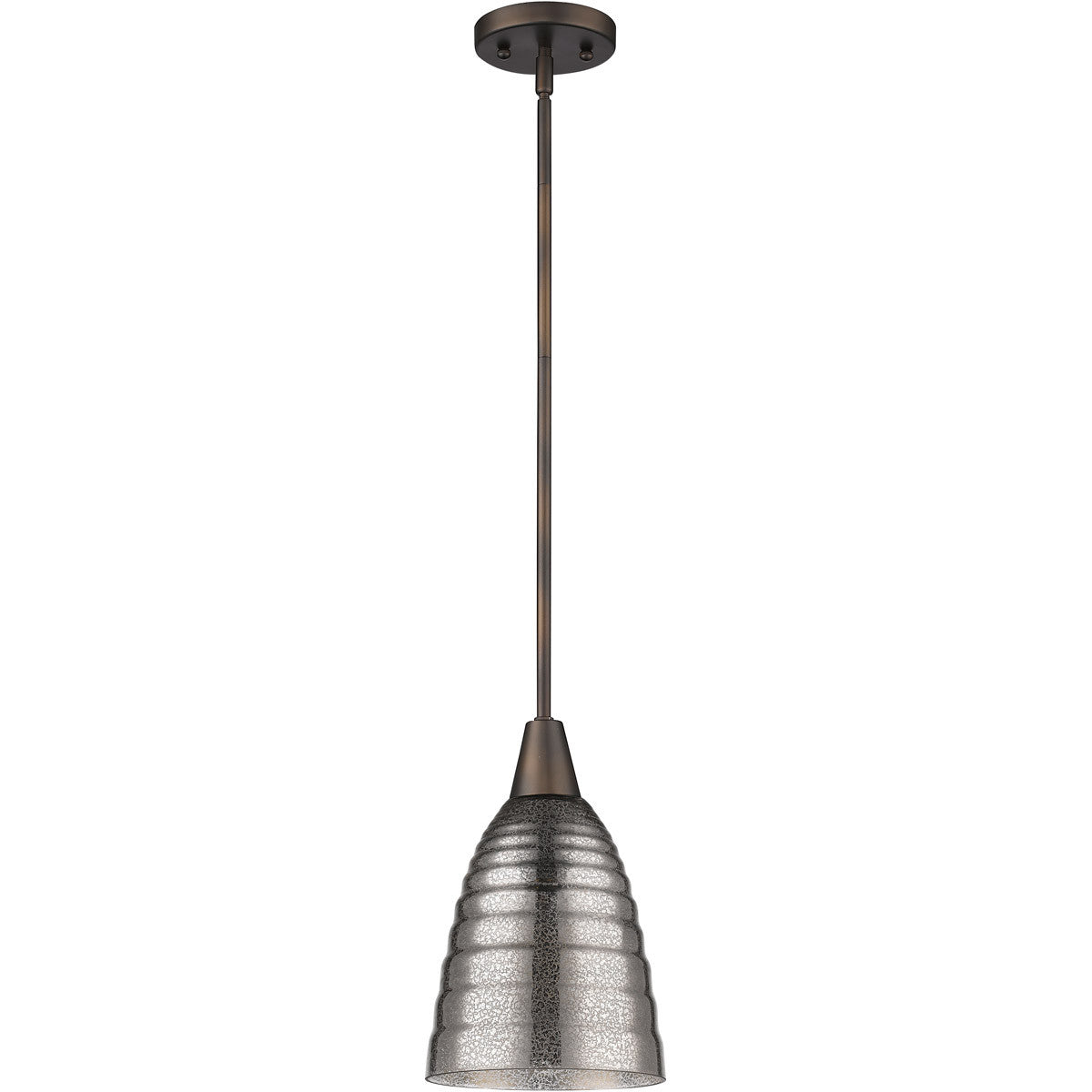 Acclaim Lighting Brielle 1-Light Oil-Rubbed Bronze Pendant With Ribbed Crackle Glass Shade in Oil Rubbed Bronze IN21193ORB