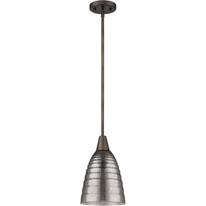 Acclaim Lighting Brielle 1-Light Oil-Rubbed Bronze Pendant With Ribbed Crackle Glass Shade in Oil Rubbed Bronze IN21193ORB