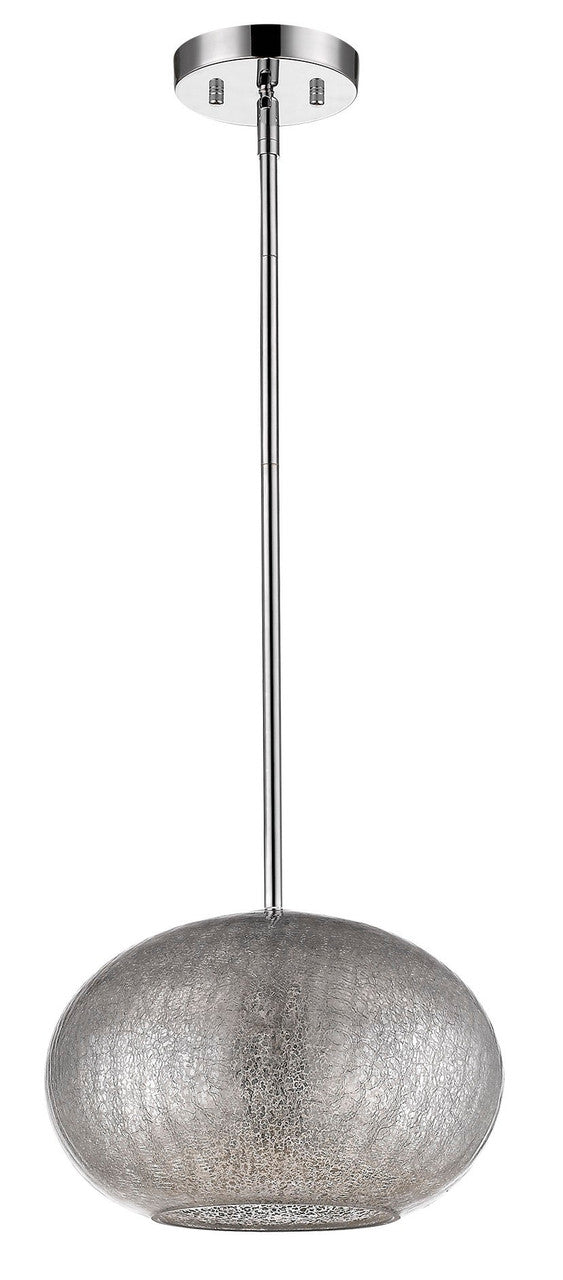 Acclaim Lighting Brielle 1-Light Polished Nickel Pendant With Textured Glass Shade in Polished Nickel IN21194PN