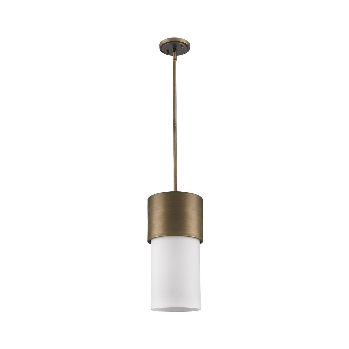 Acclaim Lighting Midtown 1-Light Raw Brass Pendant With Frosted Glass Shade in Raw Brass IN21200RB