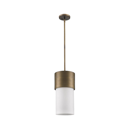 Acclaim Lighting Midtown 1-Light Raw Brass Pendant With Frosted Glass Shade in Raw Brass IN21200RB