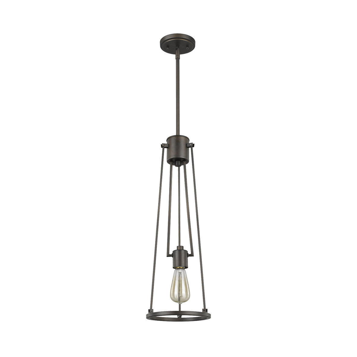 Acclaim Lighting Jade 1-Light Oil-Rubbed Bronze Pendant With Vertical Structural Frames in Oil Rubbed Bronze IN21204ORB