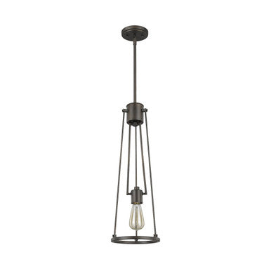 Acclaim Lighting Jade 1-Light Oil-Rubbed Bronze Pendant With Vertical Structural Frames in Oil Rubbed Bronze IN21204ORB