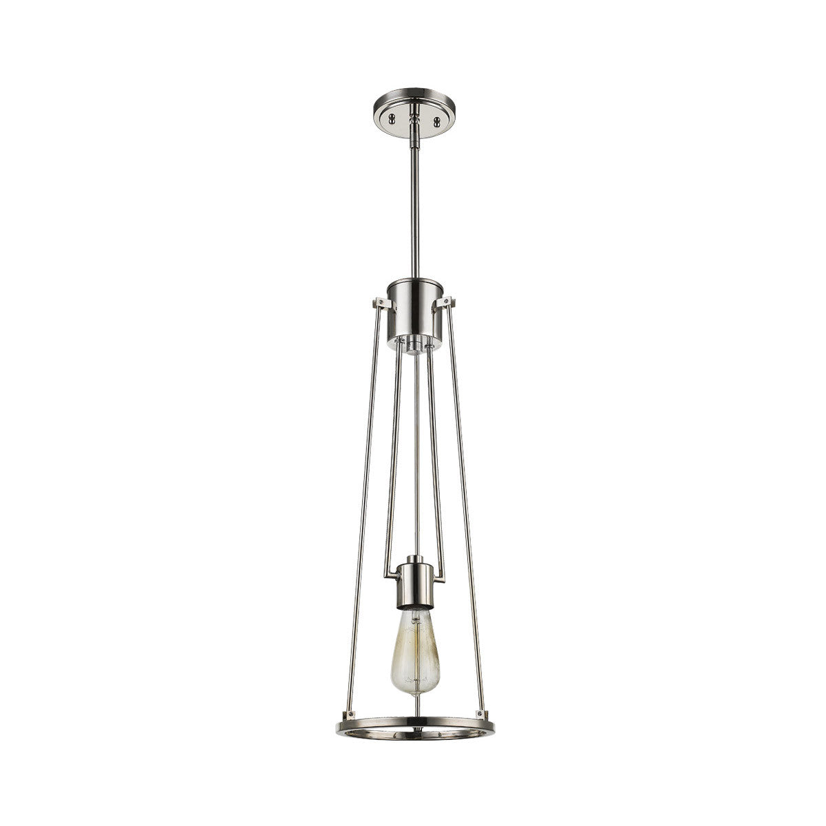 Acclaim Lighting Jade 1-Light Polished Nickel Pendant With Vertical Structural Frames in Polished Nickel IN21204PN