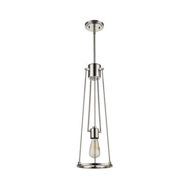 Acclaim Lighting Jade 1-Light Polished Nickel Pendant With Vertical Structural Frames in Polished Nickel IN21204PN