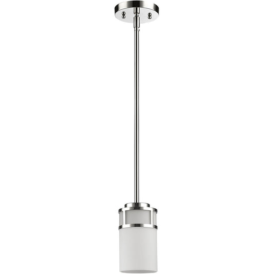 Acclaim Lighting Alexis 1-Light Polished Nickel Pendant With Etched Glass Shade in Polished Nickel IN21221PN