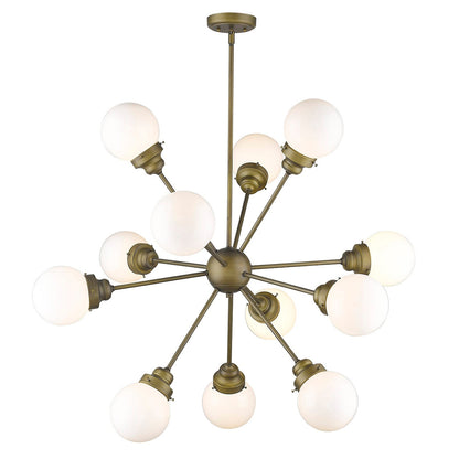 Acclaim Lighting Portsmith 12-Light Raw Brass Chandelier in Raw Brass IN21225RB