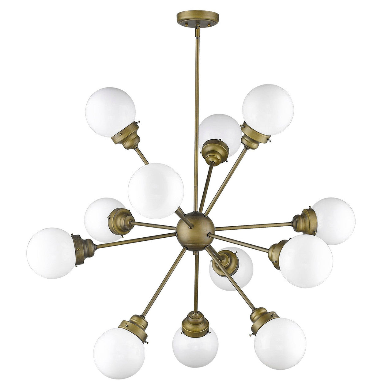 Acclaim Lighting Portsmith 12-Light Raw Brass Chandelier in Raw Brass IN21225RB