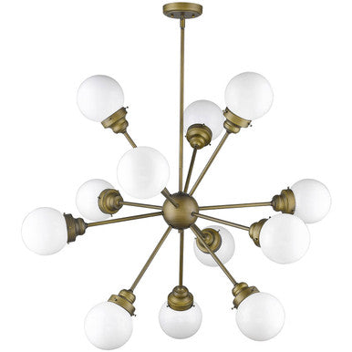 Acclaim Lighting Portsmith 12-Light Raw Brass Chandelier in Raw Brass IN21225RB