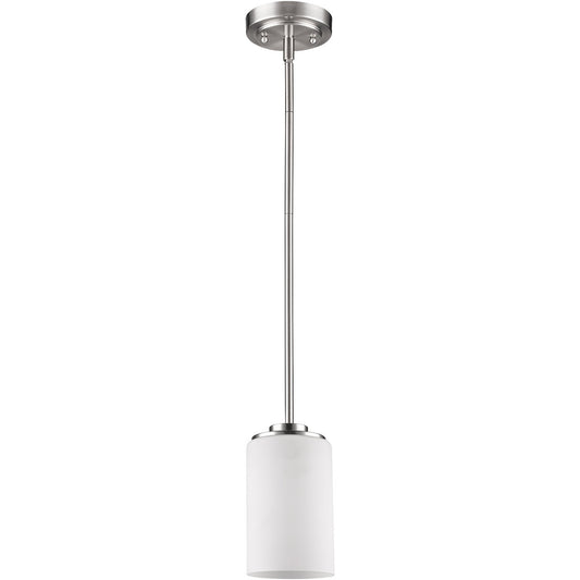 Acclaim Lighting Addison 1-Light Satin Nickel Pendant With Etched Glass Shade in Satin Nickel IN21242SN