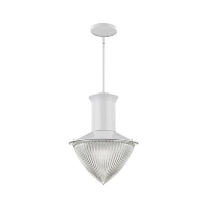 Acclaim Lighting Skylar 1-Light White Pendant With Halophane Glass Shade in White IN21375WH