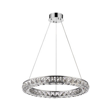 Acclaim Lighting Noemi 28-Watt Chrome Integrated Led Crystal Ring Pendant in Chrome IN31070CH