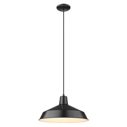 Acclaim Lighting Alcove 1-Light Matte Black Pendant With Antique White Interior Shade in Matte Black IN31143BK