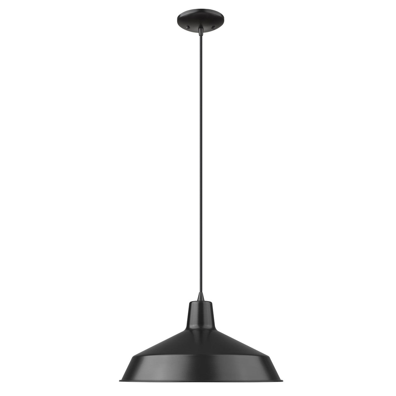 Acclaim Lighting Alcove 1-Light Matte Black Pendant With Antique White Interior Shade in Matte Black IN31143BK