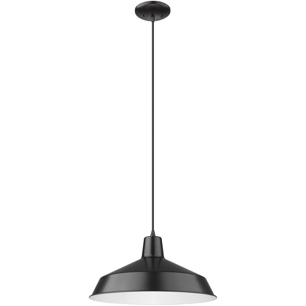 Acclaim Lighting Alcove 1-Light Matte Black Pendant With Antique White Interior Shade in Matte Black IN31143BK